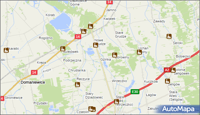 mapa Gzinka, Gzinka na mapie Targeo