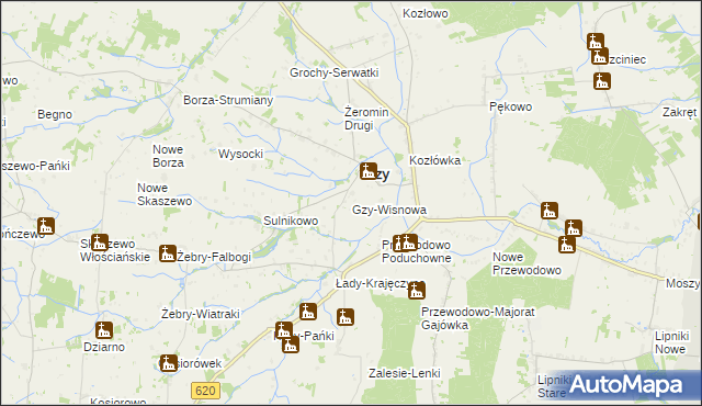 mapa Gzy-Wisnowa, Gzy-Wisnowa na mapie Targeo