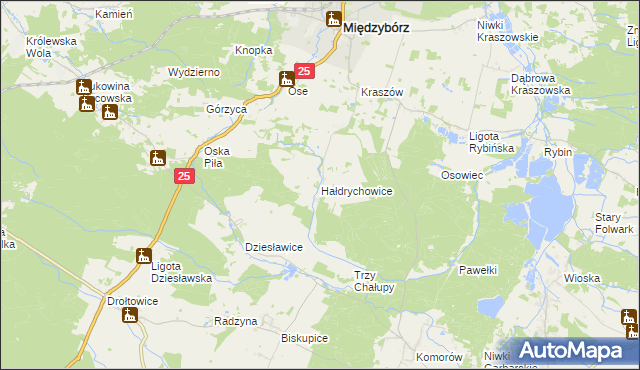 mapa Hałdrychowice, Hałdrychowice na mapie Targeo