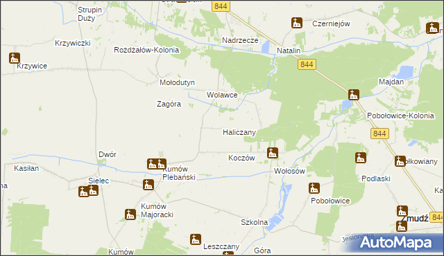 mapa Haliczany, Haliczany na mapie Targeo