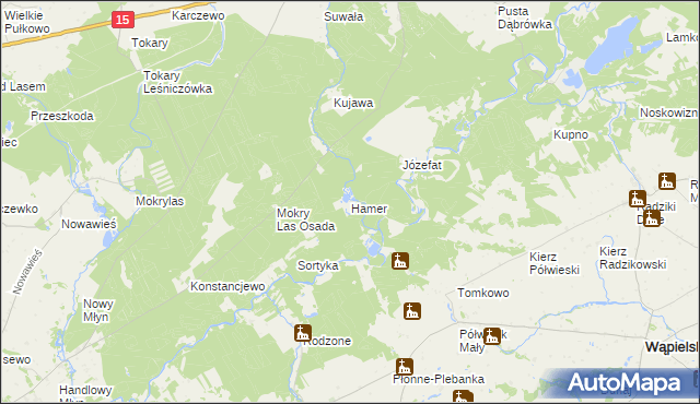 mapa Hamer gmina Golub-Dobrzyń, Hamer gmina Golub-Dobrzyń na mapie Targeo