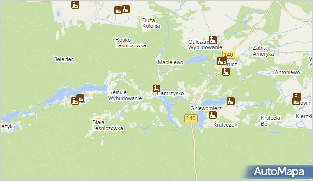 mapa Hamrzysko, Hamrzysko na mapie Targeo