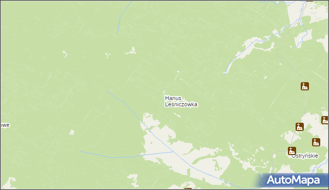 mapa Hanus Leśniczówka, Hanus Leśniczówka na mapie Targeo