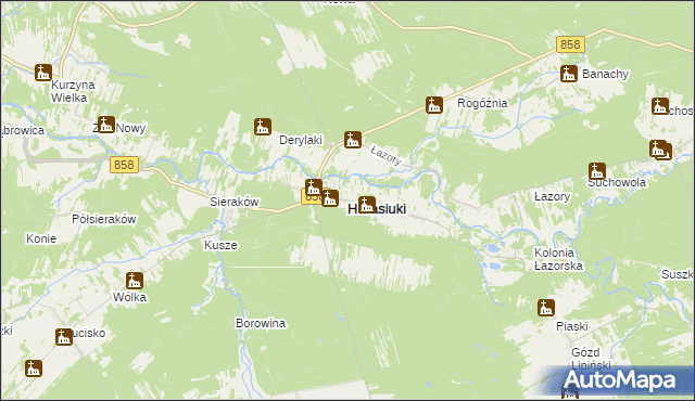 mapa Harasiuki, Harasiuki na mapie Targeo