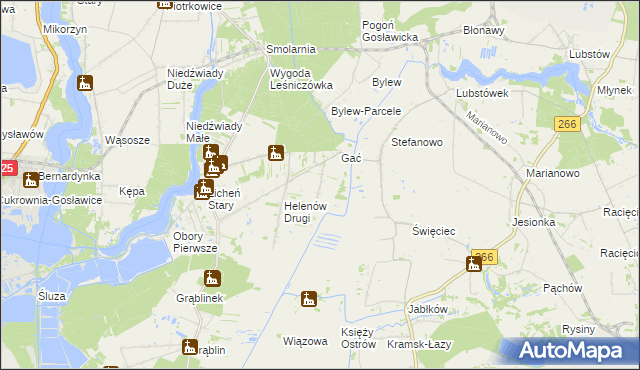 mapa Helenów Pierwszy gmina Kramsk, Helenów Pierwszy gmina Kramsk na mapie Targeo