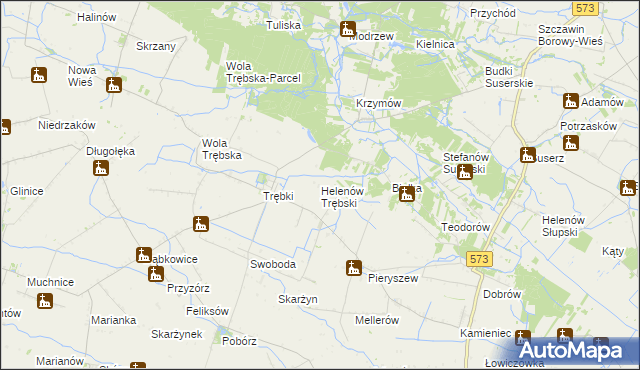 mapa Helenów Trębski, Helenów Trębski na mapie Targeo