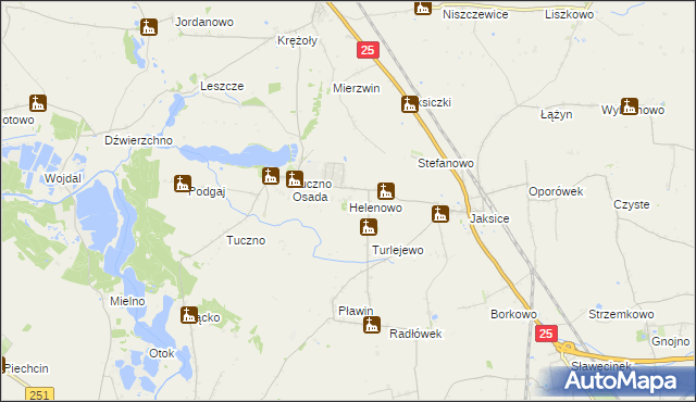 mapa Helenowo gmina Złotniki Kujawskie, Helenowo gmina Złotniki Kujawskie na mapie Targeo