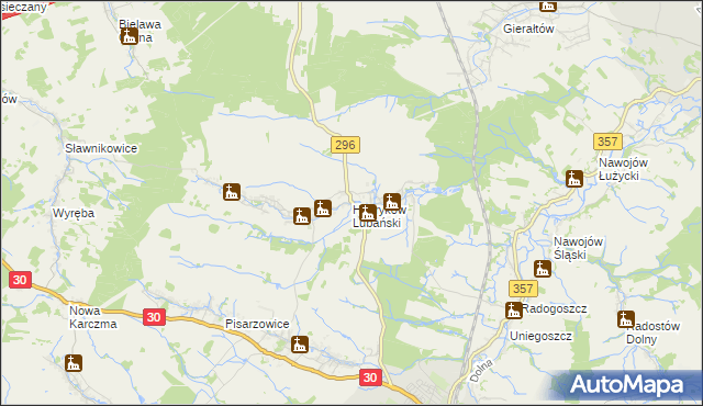 mapa Henryków Lubański, Henryków Lubański na mapie Targeo