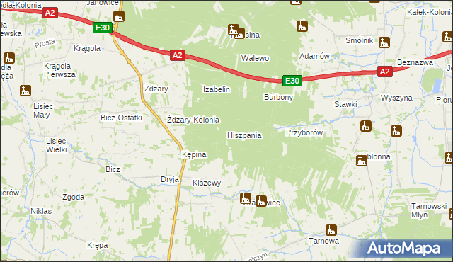 mapa Hiszpania, Hiszpania na mapie Targeo