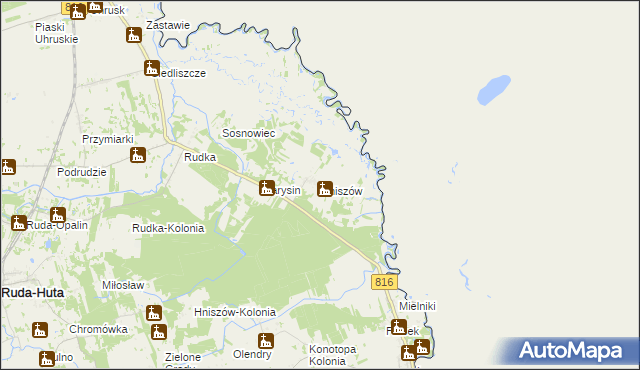 mapa Hniszów, Hniszów na mapie Targeo