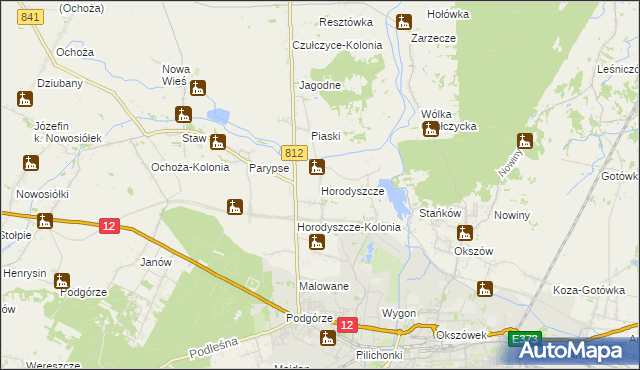 mapa Horodyszcze gmina Chełm, Horodyszcze gmina Chełm na mapie Targeo