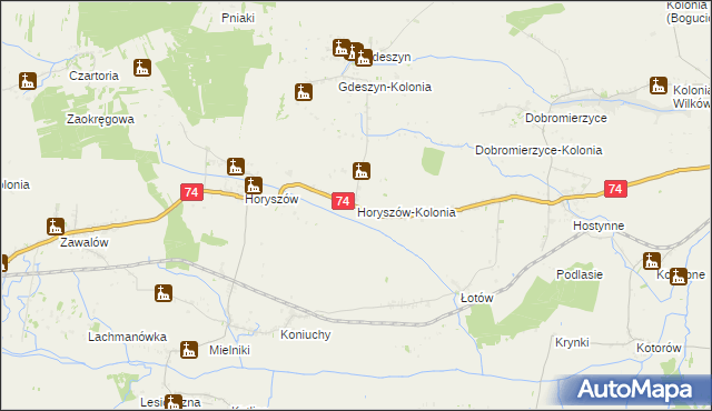 mapa Horyszów-Kolonia, Horyszów-Kolonia na mapie Targeo