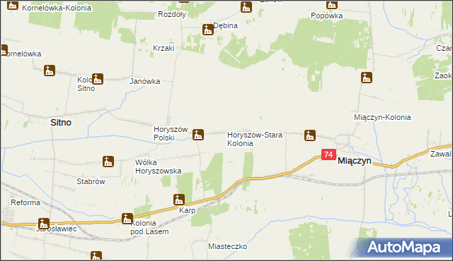 mapa Horyszów-Stara Kolonia, Horyszów-Stara Kolonia na mapie Targeo