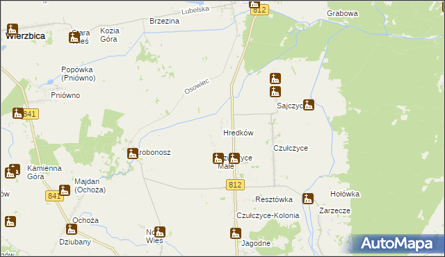 mapa Hredków, Hredków na mapie Targeo