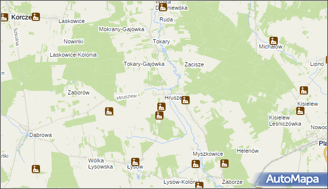 mapa Hruszew, Hruszew na mapie Targeo