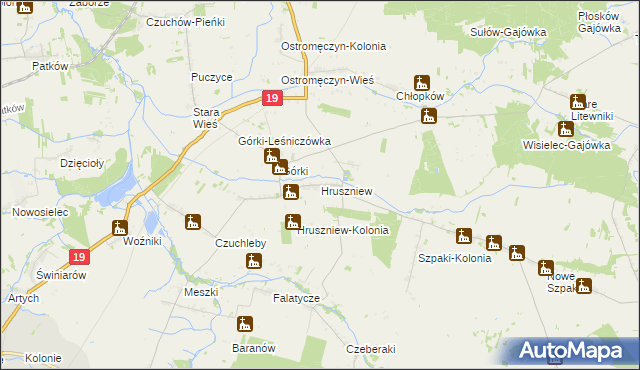 mapa Hruszniew, Hruszniew na mapie Targeo