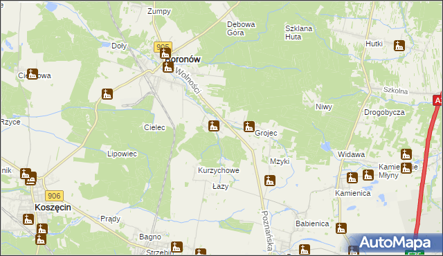 mapa Hucisko gmina Boronów, Hucisko gmina Boronów na mapie Targeo