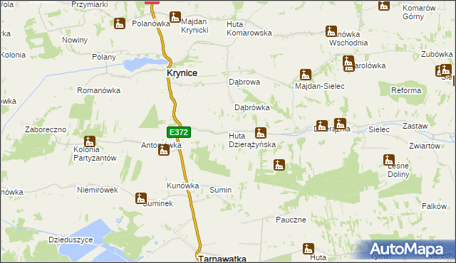 mapa Huta Dzierążyńska, Huta Dzierążyńska na mapie Targeo