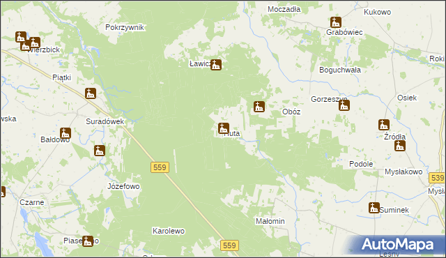 mapa Huta gmina Skępe, Huta gmina Skępe na mapie Targeo