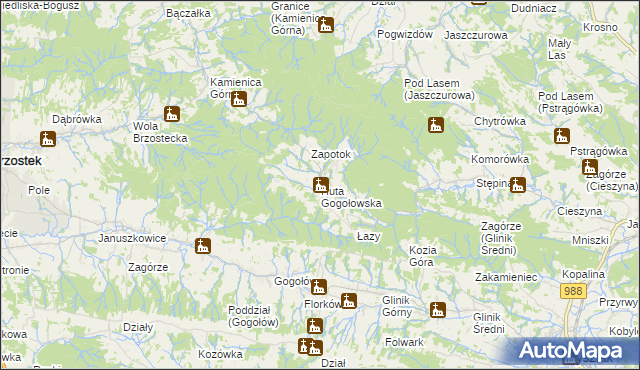 mapa Huta Gogołowska, Huta Gogołowska na mapie Targeo