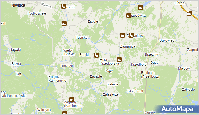 mapa Huta Przedborska, Huta Przedborska na mapie Targeo