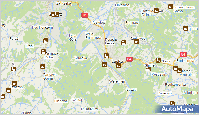 mapa Huzele, Huzele na mapie Targeo
