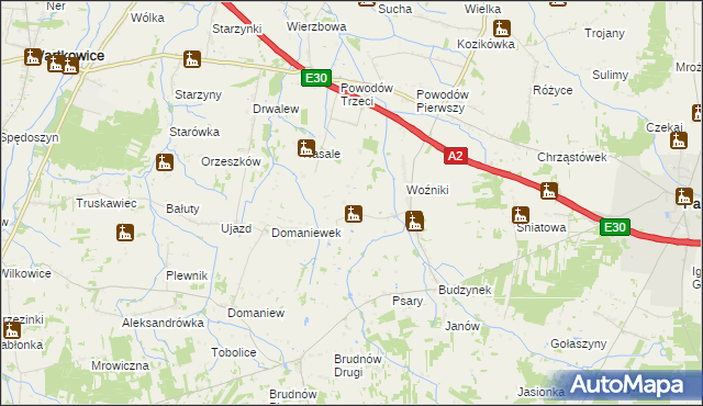 mapa Idzikowice gmina Dalików, Idzikowice gmina Dalików na mapie Targeo