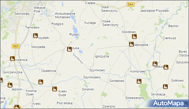 mapa Igliczyzna, Igliczyzna na mapie Targeo