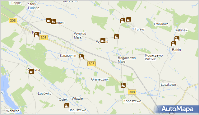 mapa Ignacewo gmina Kościan, Ignacewo gmina Kościan na mapie Targeo