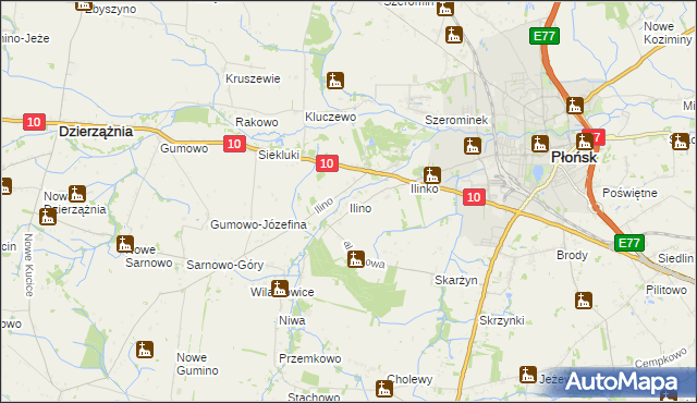 mapa Ilino, Ilino na mapie Targeo