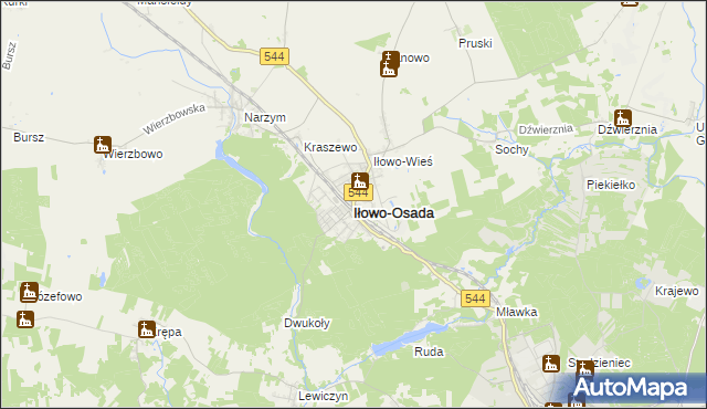 mapa Iłowo-Osada, Iłowo-Osada na mapie Targeo