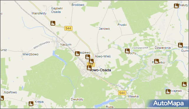 mapa Iłowo-Wieś, Iłowo-Wieś na mapie Targeo