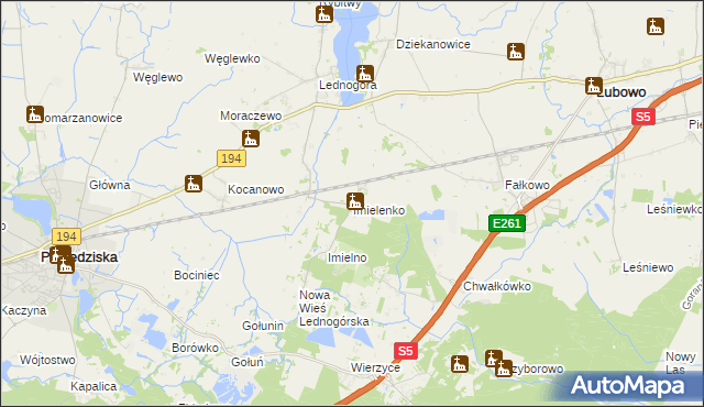 mapa Imielenko, Imielenko na mapie Targeo