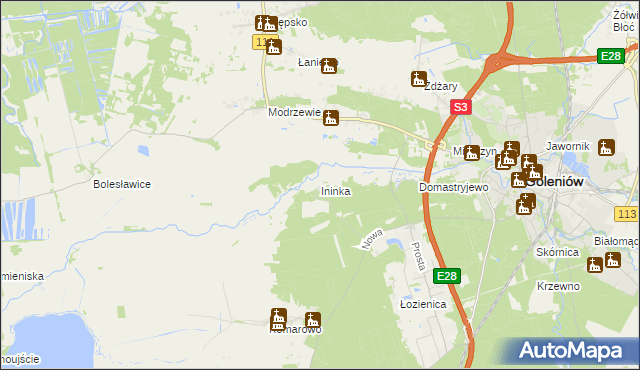 mapa Ininka, Ininka na mapie Targeo