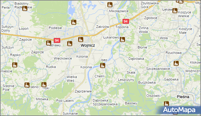 mapa Isep, Isep na mapie Targeo