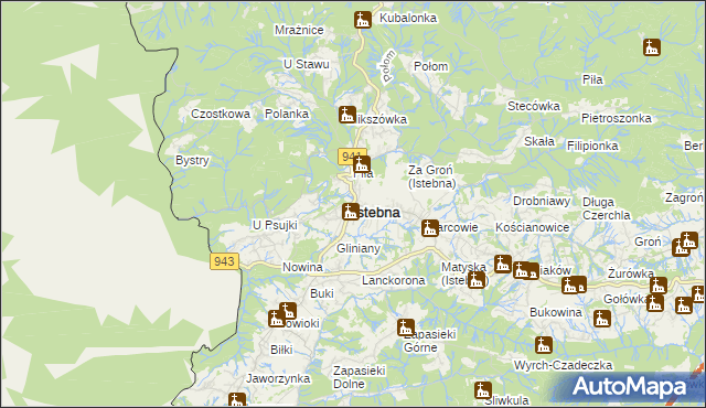 mapa Istebna, Istebna na mapie Targeo