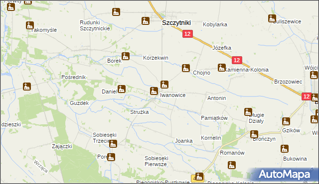 mapa Iwanowice, Iwanowice na mapie Targeo