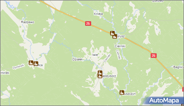 mapa Iwie, Iwie na mapie Targeo