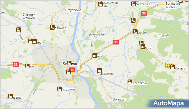 mapa Iwno gmina Wińsko, Iwno gmina Wińsko na mapie Targeo