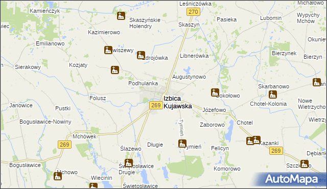 mapa Izbica Kujawska, Izbica Kujawska na mapie Targeo