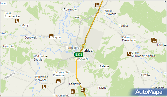 mapa Izbica powiat krasnostawski, Izbica powiat krasnostawski na mapie Targeo