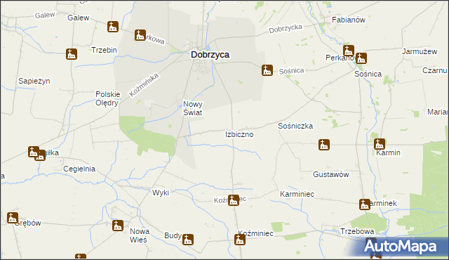 mapa Izbiczno, Izbiczno na mapie Targeo