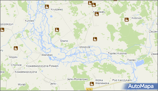 mapa Izbiszcze, Izbiszcze na mapie Targeo