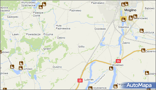 mapa Izdby, Izdby na mapie Targeo