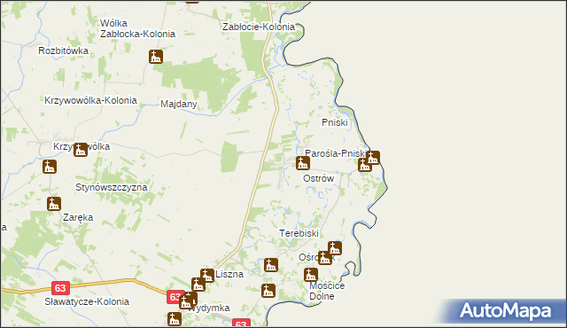 mapa Jabłeczna, Jabłeczna na mapie Targeo