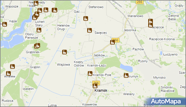 mapa Jabłków, Jabłków na mapie Targeo