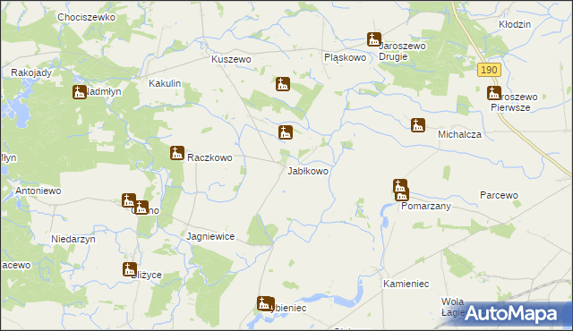 mapa Jabłkowo, Jabłkowo na mapie Targeo