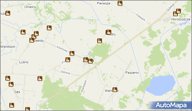 mapa Jabłoń Leśniczówka, Jabłoń Leśniczówka na mapie Targeo