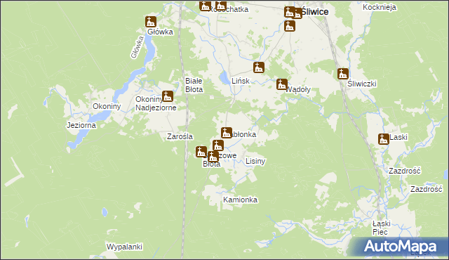 mapa Jabłonka gmina Śliwice, Jabłonka gmina Śliwice na mapie Targeo