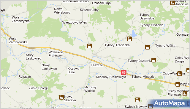 mapa Jabłonka Kościelna, Jabłonka Kościelna na mapie Targeo